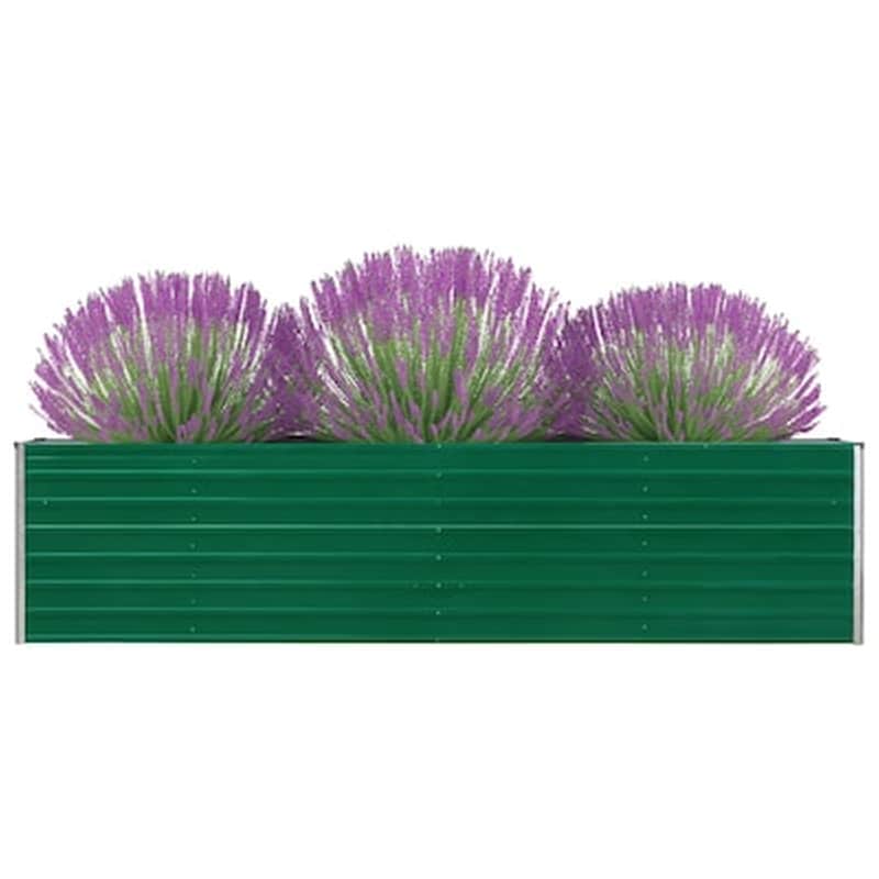 Vidaxl Ζαρντινιέρα Ψηλή Πράσινη 320x40x77 Εκ. Γαλβανισμένος Χάλυβας