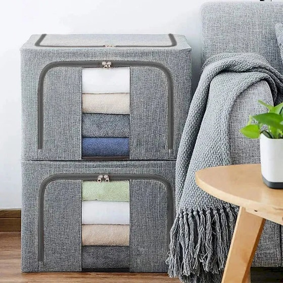 Casalux CL54474 Υφασμάτινη Θήκη Αποθήκευσης Ρούχων & Παπλωμάτων 66Lt image 3