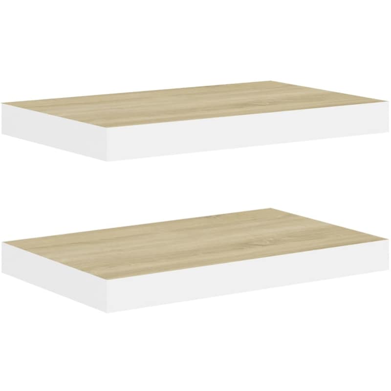 Ράφια Τοίχου VidaXL από MDF 50x23x3.8 cm 2 Τμχ - Λευκό/Μπεζ VIDAXL