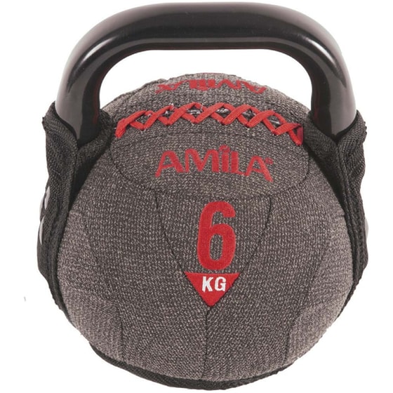 Kettlebell Amila 90613 Κλασικό με Επένδυση από Βινύλιο 6kg - Γκρι image 0