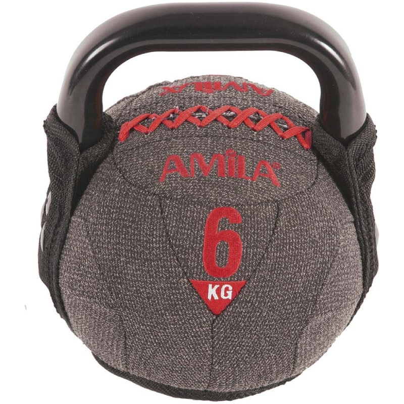 Kettlebell Amila 90613 Κλασικό με Επένδυση από Βινύλιο 6kg - Γκρι