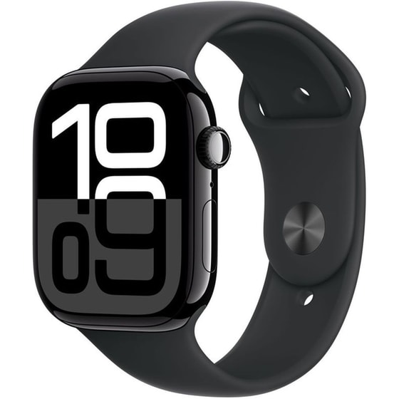 Apple Watch Series 10 GPS 46mm Jet Black Aluminium Case with Black Sport Band - S/M image 0