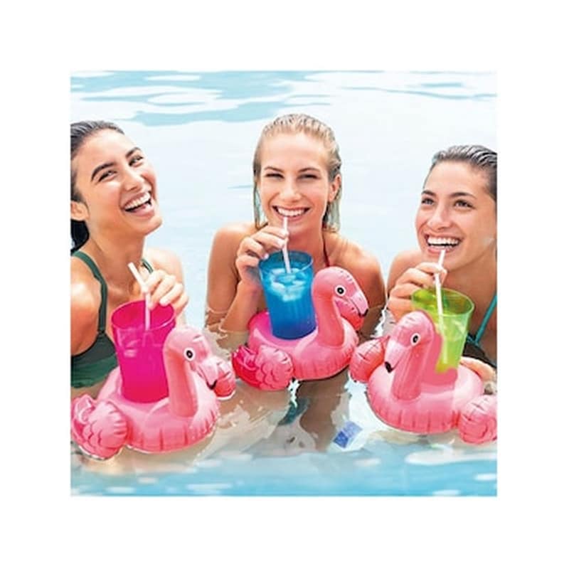 INTEX Φουσκωτή Βάση Για Κουτάκια Intex 3 Pcs Flamingo (33 X 25 Cm)