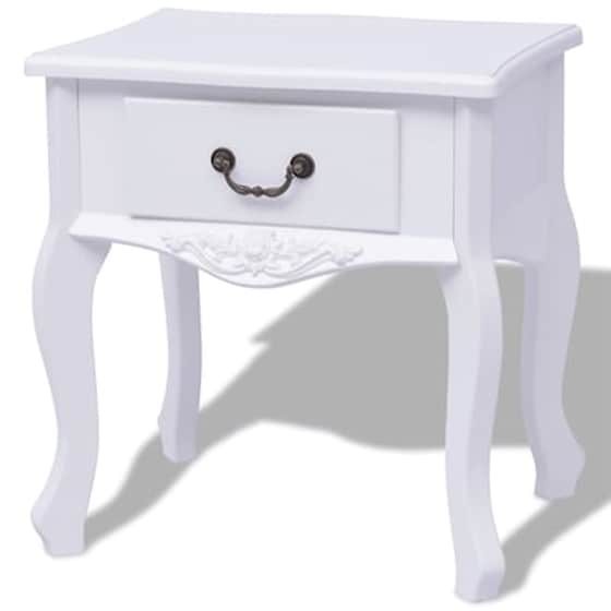 Τραπεζάκι Κομοδίνο Vidaxl από MDF 43x33x45,5cm - Λευκό image 0