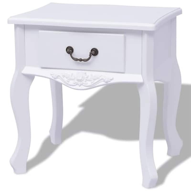 Τραπεζάκι Κομοδίνο Vidaxl από MDF 43x33x45,5cm - Λευκό