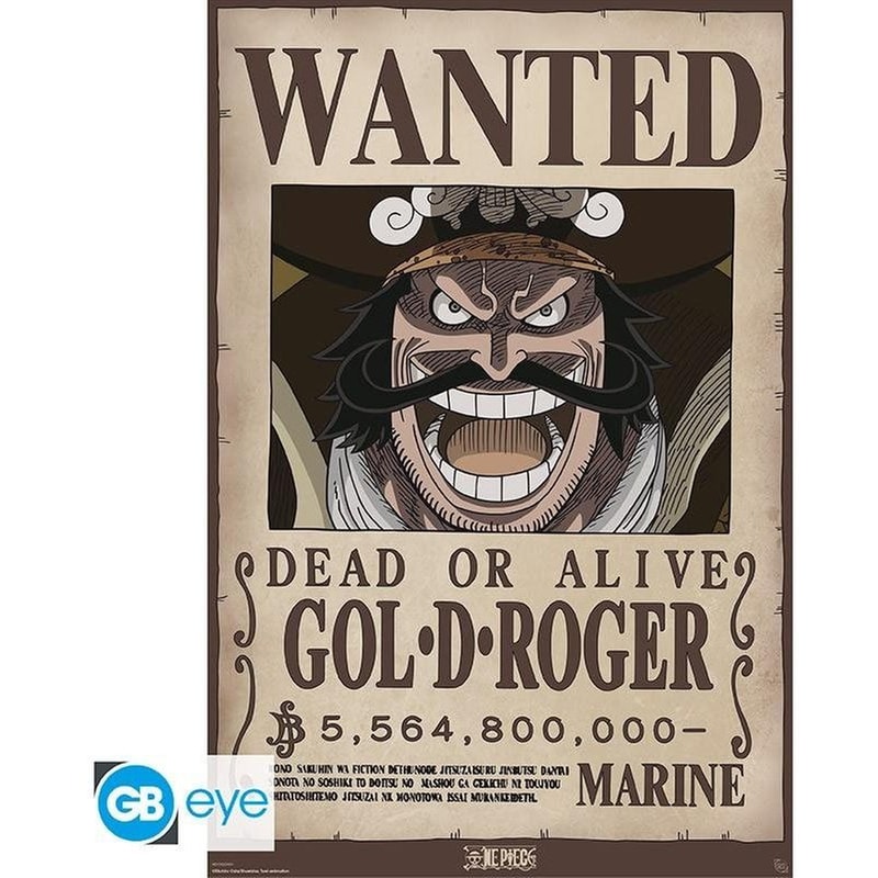 GBEYE Αφίσα One Piece Gol D. Roger Wanted Κάθετη 61x92 cm