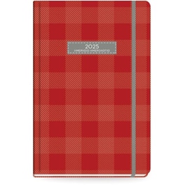 Ημερολόγιο Ημερήσιο The Writing Fields 2025 Plaid Κόκκινο 11.4x16.4cm