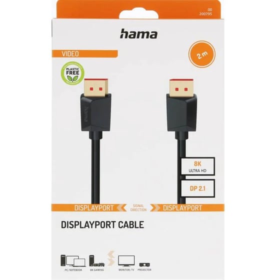 Καλώδιο Hama DisplayPort 2.1 - 2m image 1
