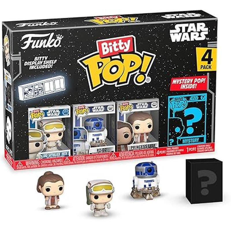 Funko Bitty Pop! Star Wars - Luke Skywalker(Hoth);R2-D2;Chewbacca;Mystery 4-pack