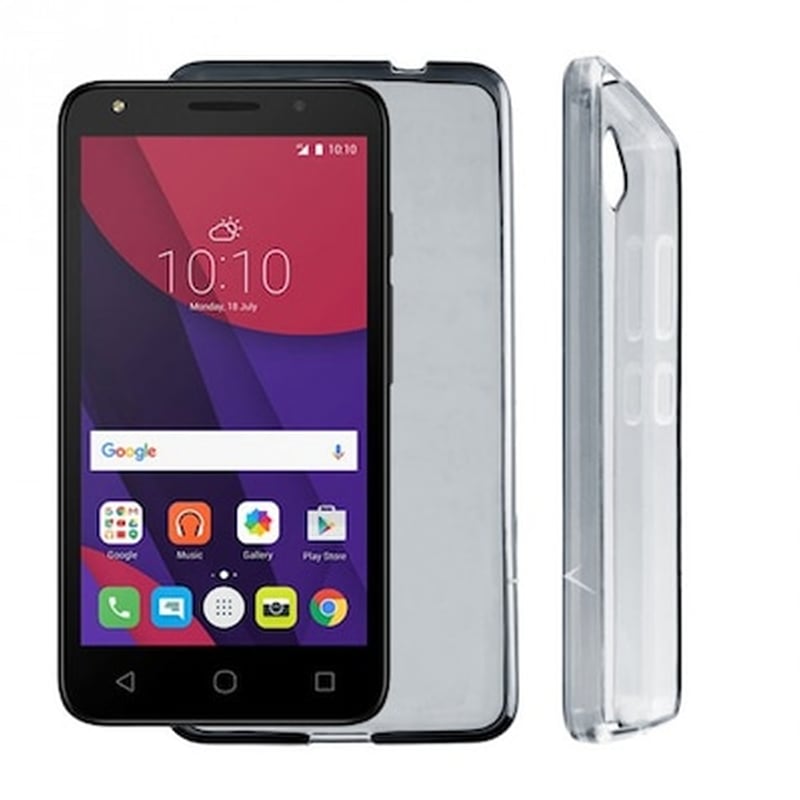 Θήκη Alcatel Pixi 4 - Volte-Tel SlimColor TPU Back Cover Σιλικόνης - Διάφανη Γκρι