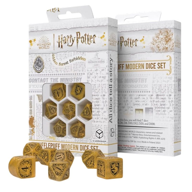 Q-WORKSHOP Σετ Ζαριών Harry Potter Hufflepuff Dice και Θήκη