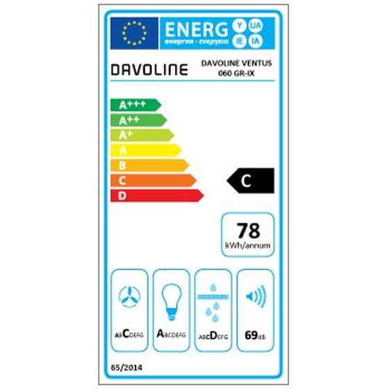 DAVOLINE VENTUS 060 GR-IX 60 cm Inox Απορροφητήρας Συρόμενος image 7