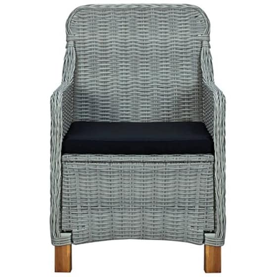 Πολυθρόνες Εξωτερικού Χώρου Vidaxl από Συνθετικό Ρατάν με Μαξιλάρια 2 Τεμ. 62x65x92cm - Γκρι image 4