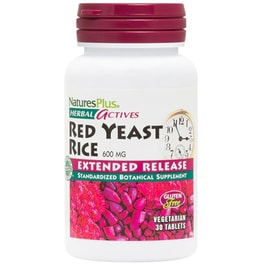 Ειδικό Συμπλήρωμα Natures Plus Herbal Actives Red Yeast Rice Extended Release 600mg  - 30 ταμπλέτες