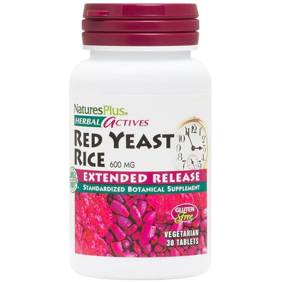 Ειδικό Συμπλήρωμα Natures Plus Herbal Actives Red Yeast Rice Extended Release 600mg  - 30 ταμπλέτες image 0