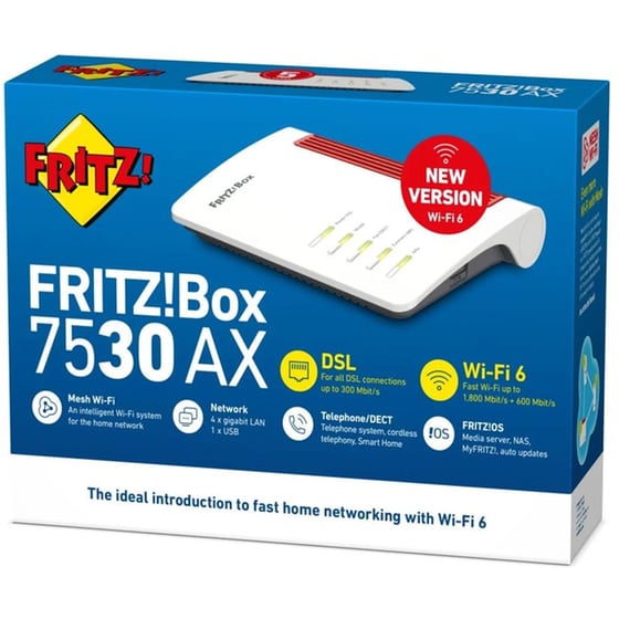 AVM FRITZ!Box 7530 Router Wi-Fi 6 Dual Band (2.4 & 5GHz) με υποδοχή DSL, Ethernet, USB 3.0 image 3