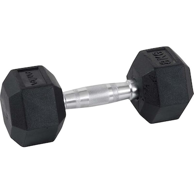 Βαράκι Εξάγωνο 30kg Amila Rubber Cover Class A 84547 από Χυτοσίδηρο - Μαύρο