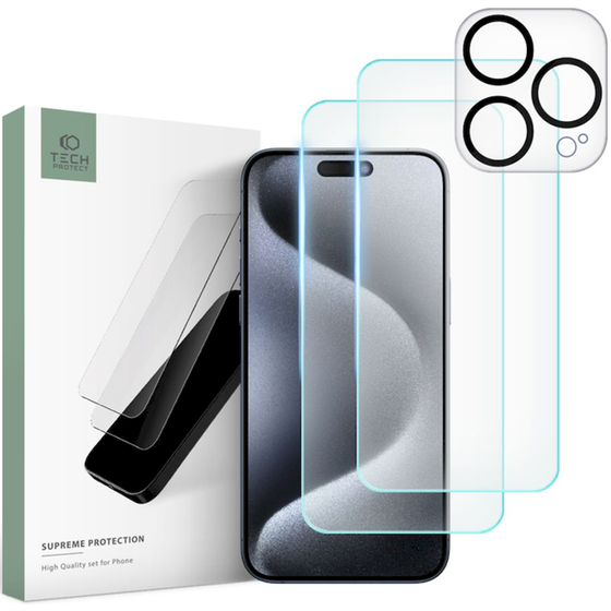 Προστατευτικό οθόνης & καμερών Apple iPhone 15 Pro Max - Tech-Protect Supreme Set 0.3mm 9H image 0