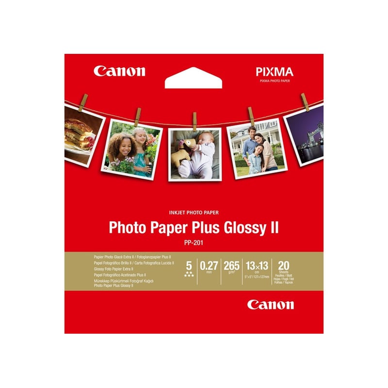 Χαρτί Φωτογραφικό Canon Plus Glossy II PP-201 13x13cm (5x5) - 20 φύλλα