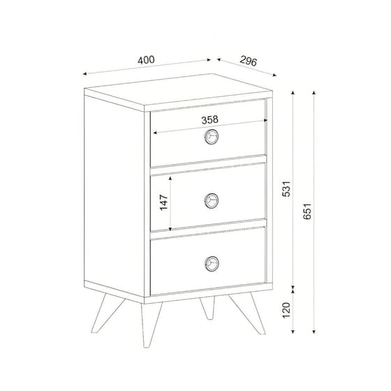 Κομοδίνο Welhome Από Μελαμίνη Με Σχέδιο 40x30x65 cm - Καρυδί image 1