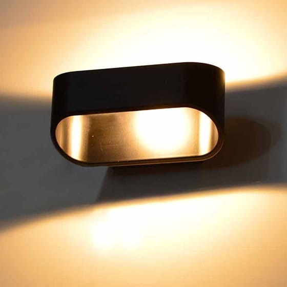 Απλίκα Τοίχου Led Aca Nephele L35039bk Μεταλλική 16x10x7.5 cm - Μαύρη image 1