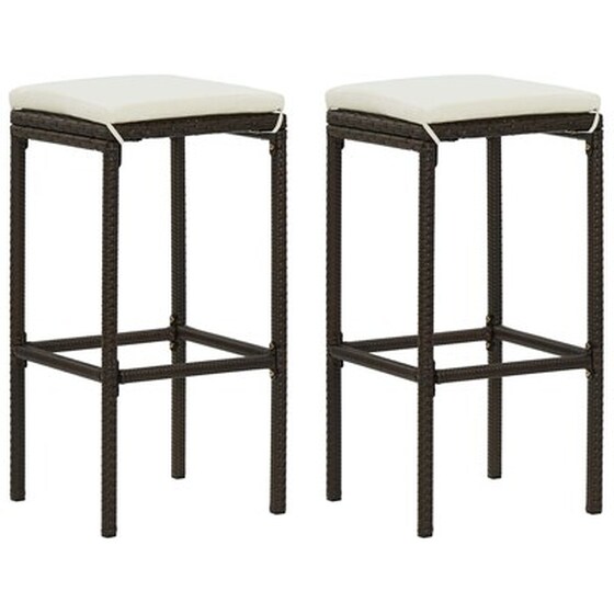 Vidaxl Σετ Επίπλων Μπαρ Κήπου 3 Τεμ. Καφέ Συνθετικό Ρατάν Με Μαξιλάρια image 5