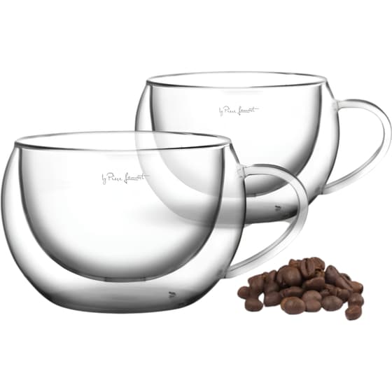 Σετ Φλιτζάνια Cappuccino LAMART LT9012 2τμχ Γυάλινα  270 ml -Διάφανα image 1