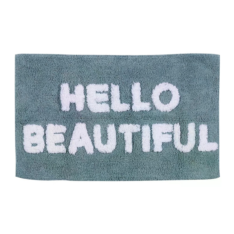 Πατάκι Μπάνιου Das Home Bathmats 0671 Ορθογώνιο από Βαμβάκι 50x80 cm - Γαλάζιο/Λευκό DAS HOME