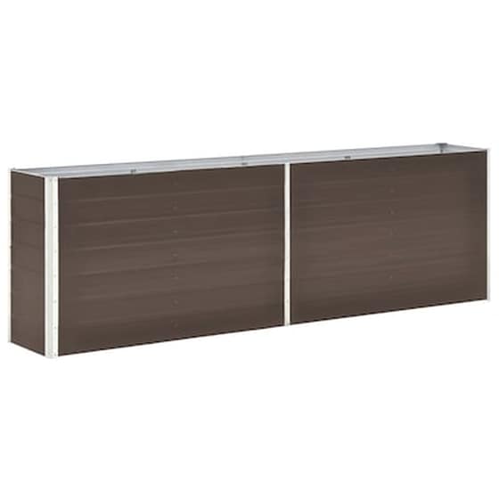 Vidaxl Ζαρντινιέρα Κήπου Καφέ 240 X 40 X 77 Εκ. Γαλβανισμένος Χάλυβας image 1