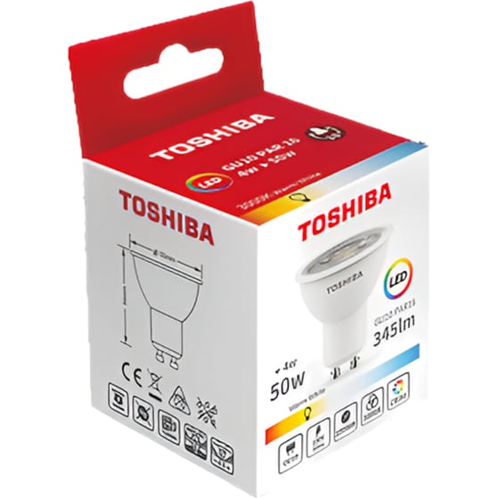 Λάμπα LED Toshiba GU10 4W 3000K - Θερμό Λευκό image 1
