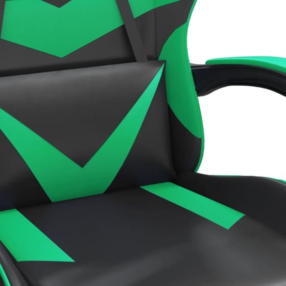 Καρέκλα Gaming VIDAXL 3143857 με Υποπόδιο από Τεχνητό Δέρμα - Μαύρο image 4