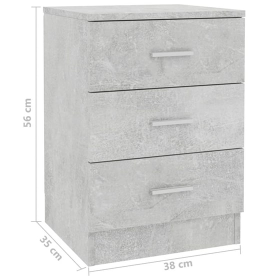 Κομοδίνο Vidaxl Από Μοριοσανίδα 38x35x56 cm - Γκρι Σκυροδέματος image 4