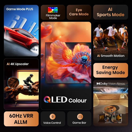 Hisense QLED 85" 4K Smart Τηλεόραση 85E7Q image 3