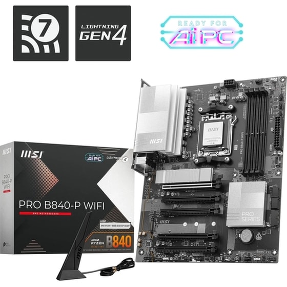 MSI PRO B840-P WIFI Motherboard ATX με AMD AM5 Socket 7E57-001R image 4