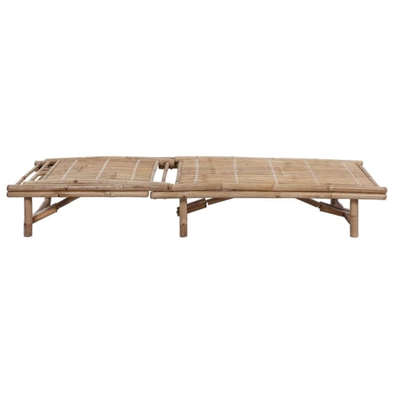 Ξαπλώστρα VidaXL από Μπαμπού 200x65x30-87 cm - Γκρι/Καφέ image 3