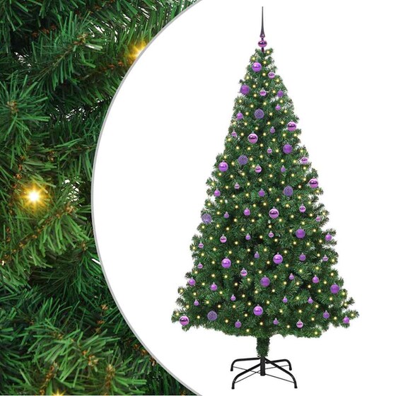 Vidaxl Τεχνητό Χριστουγεννιάτικο Δέντρο Με 300 Led Πράσινο 210 Cm image 0