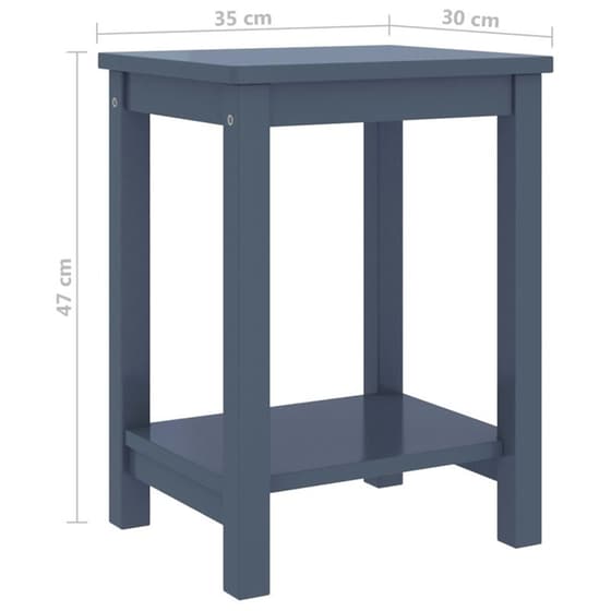 Κομοδίνο Vidaxl Από Μασίφ Ξύλο Πεύκου 35x30x47 cm - Ανοιχτό Γκρι image 4