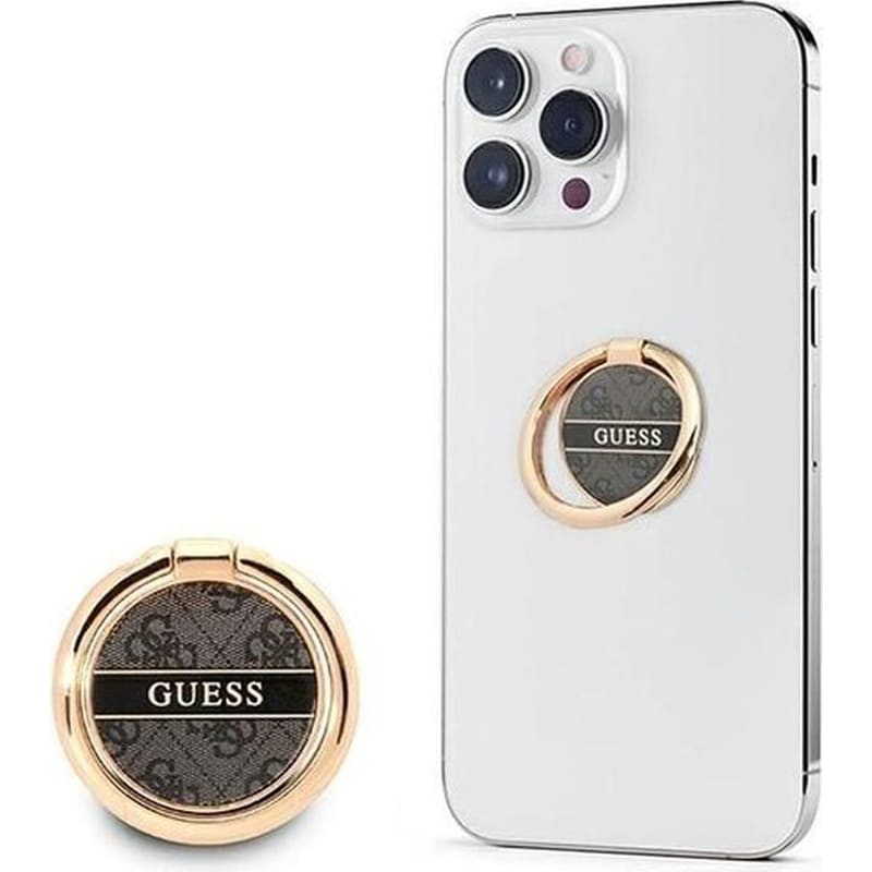 GUESS Ring Holder Κινητού Guess GURSHG4SK 4G - Χρυσό / Μαύρο