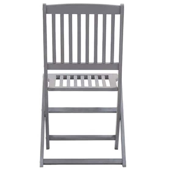 Καρέκλες Κήπου Vidaxl Πτυσσόμενες  από Μασίφ Ξύλο Ακακίας 4 Τεμ. 48.5x57x91cm - Γκρι image 5