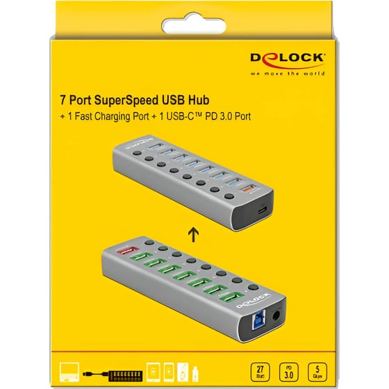 DeLock 63264 USB Hub 9-Port USB 3.2 συμβατό με USB-A image 4