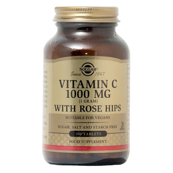 Solgar Vitamin C 1000mg Rose Hips - 100 ταμπλέτες image 0