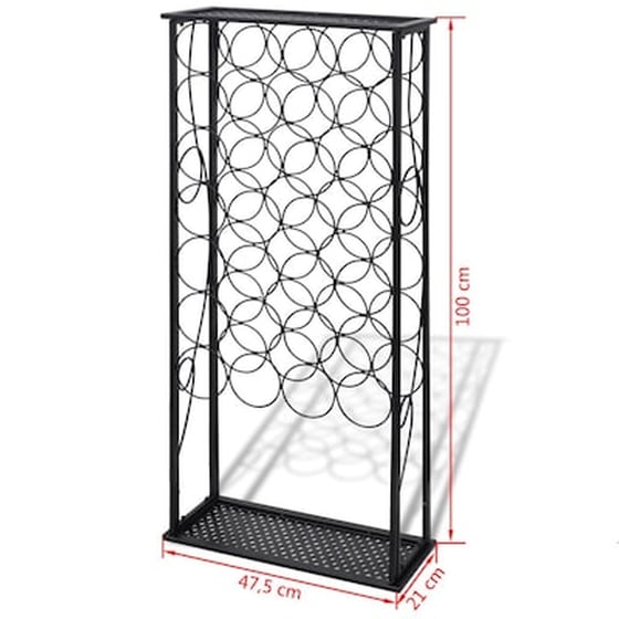 Κάβα/Ραφιέρα Κρασιών Vidaxl Από Μέταλλο Για 28 Μπουκάλια - Μαύρη image 4