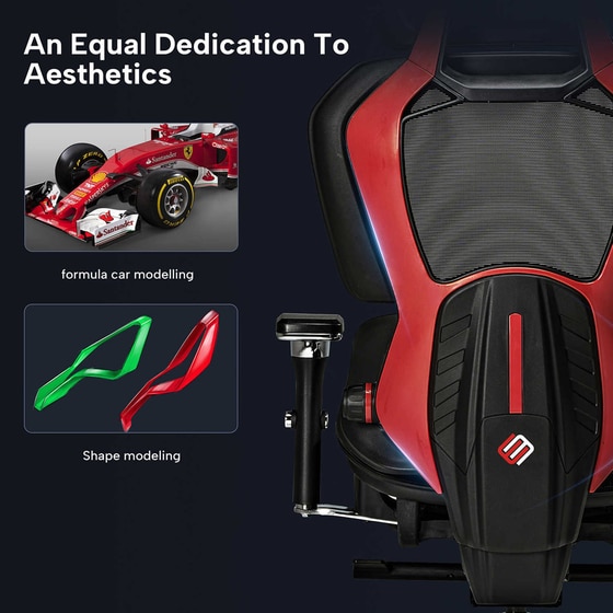 Καρέκλα Gaming Eureka Ergonomic Hybrid Typhon ERK-GC05-R από Ύφασμα - Μαύρη/Κόκκινη image 8