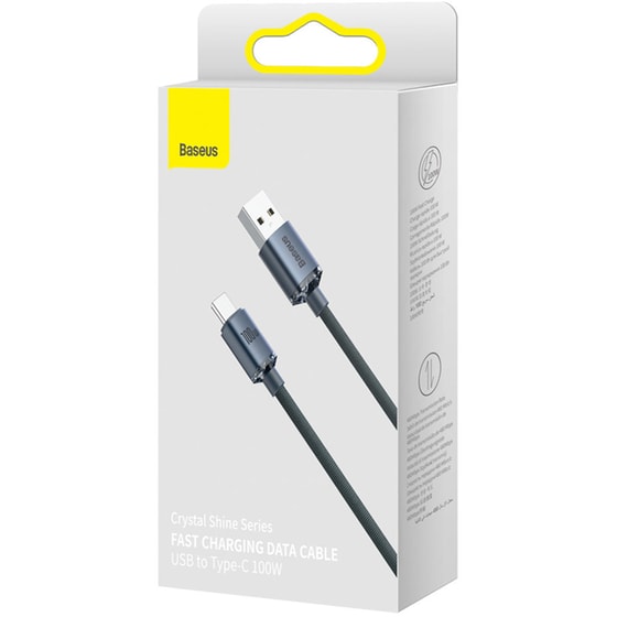 Καλώδιο δεδομένων Baseus Crystal Shine Series Usb to Usb-C 100W 1.2 m - Black image 5