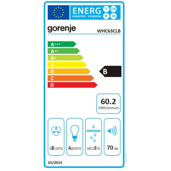 GORENJE WHC63CLB 60cm Μαύρο Καμινάδα Απορροφητήρας image 6