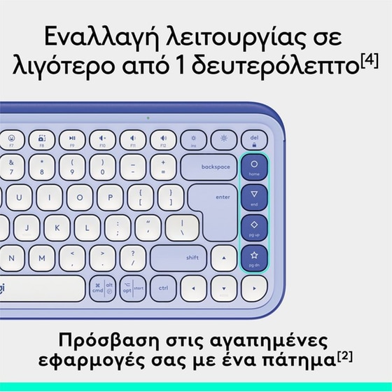 Logitech POP Icon Keys Ασύρματο Πληκτρολόγιο με Bluetooth - Λιλά (US) image 5