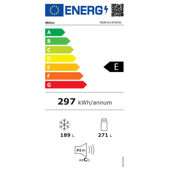 MIDEA MDRS619FIE46 No Frost 460 Lt Inox Ψυγείο Ντουλάπα image 2