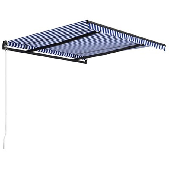 Τέντα Vidaxl Συρόμενη Χειροκίνητη 350x250cm - Λευκό/Μπλε image 3