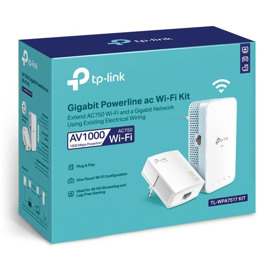 TP-LINK TL-WPA7517 KIT Powerline Διπλό Kit Ασύρματη Σύνδεση έως 1000Mbps με WiFi 5 και 1 Θύρα Ethernet image 2