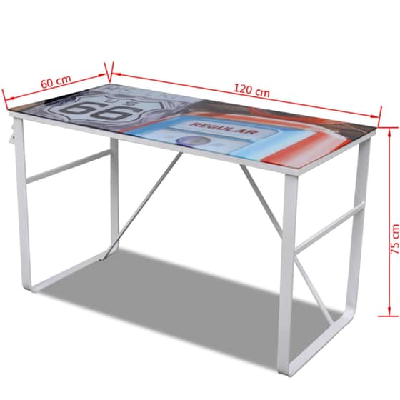 Γραφείο Μελέτης VidaXL από Γυαλί 120x60cm - Λευκό image 5